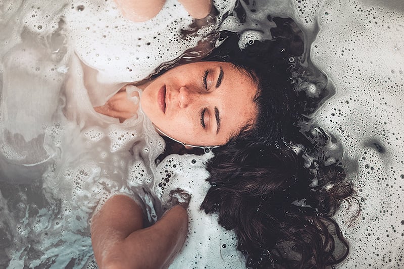 Woman in bathtub