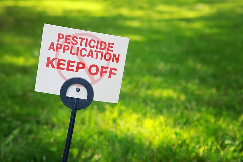 Insecticides on lawn