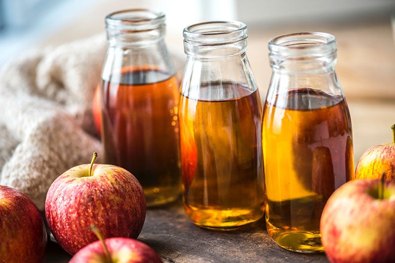 Jars of apple cider vinegar